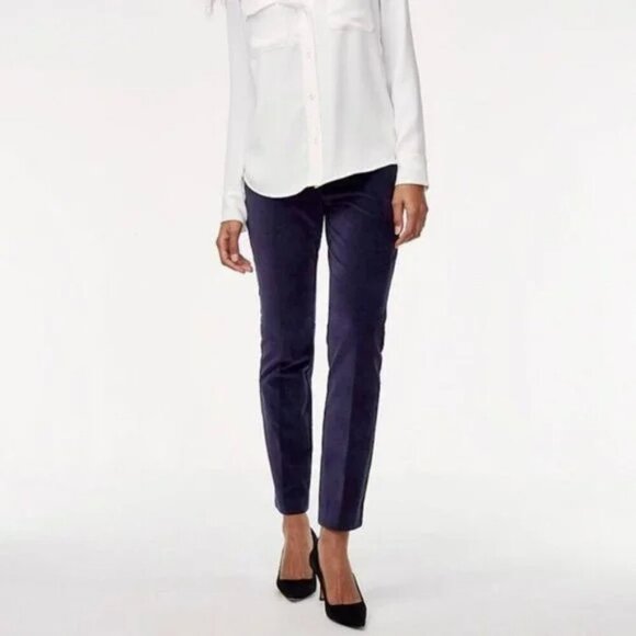 BABATON Aritzia Corduroy Office Mid Rise Slim Leg Navy Blue Ankle Pant Size 4 - Picture 1 of 7